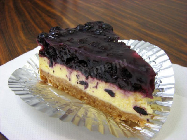 Cottage cheese cake with blueberries and pastries