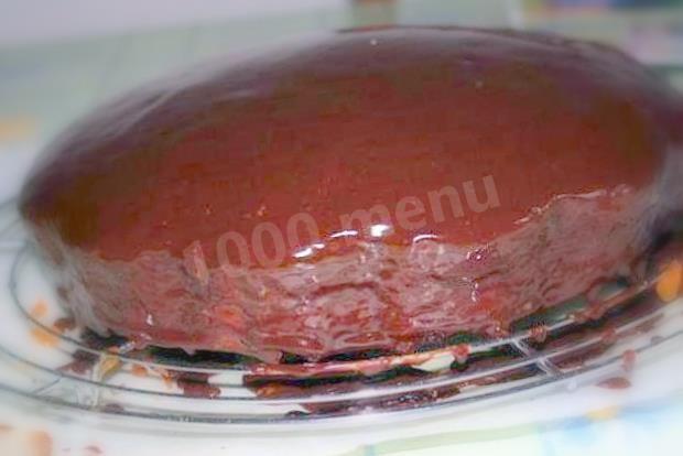 Chocolate Sacher cake with apricot jam