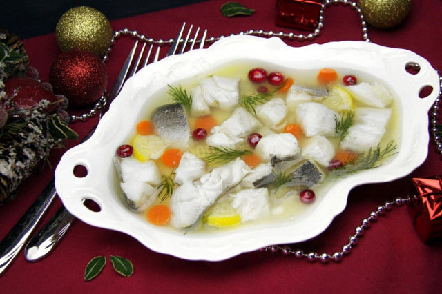 Aspic from walleye with gelatin
