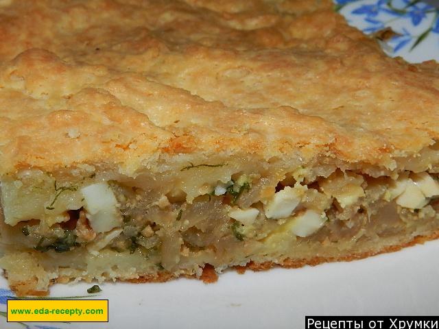 Cabbage pie on cottage cheese dough