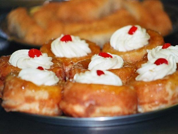 Donuts on kefir with whipped cream