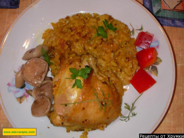 Chicken in honey with rice