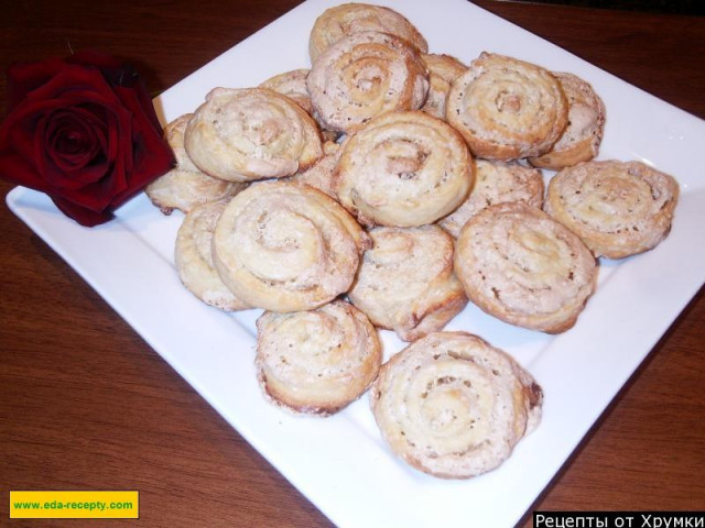 Curd biscuits Curlicues like roses