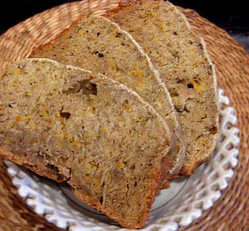 Homemade bread made from squash with garlic and ginger