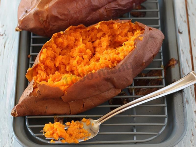 Sweet potato baked in the oven