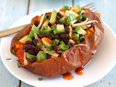 Sweet potato baked in the oven