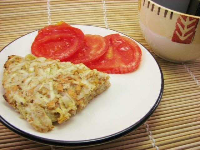 Casserole of zucchini and potatoes in the oven