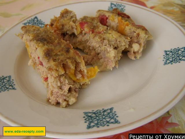 Minced chicken casserole in the oven