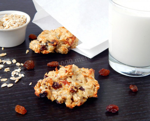 Oatmeal cookies with sucralose and raisins