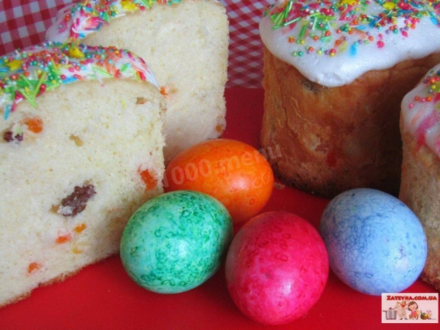 Easter cakes with milk and raisins, dried apricots and candied fruits