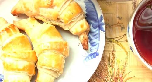 Croissants with chocolate filling