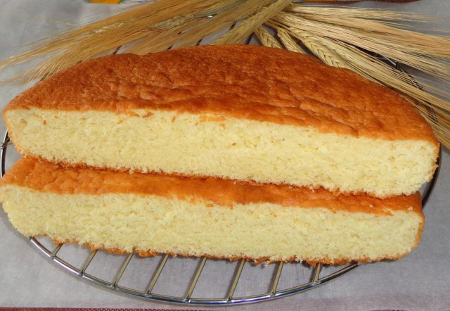 Sponge cake made of dough with milk and vegetable oil