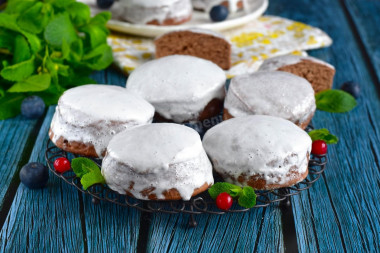 Homemade gingerbread with milk