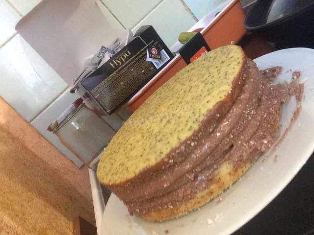 Poppy seed cake with corn flour
