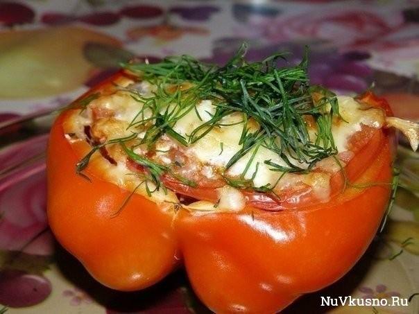 Stuffed peppers with cheese and meat