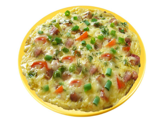 Omelet like in kindergarten with sausage