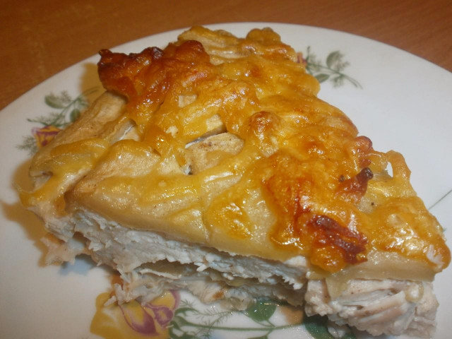 Chicken breast with apples in cream