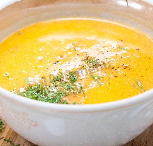 Vitamin soup pumpkin puree with chili