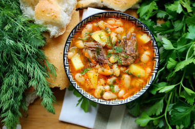 Soup with beans and meat