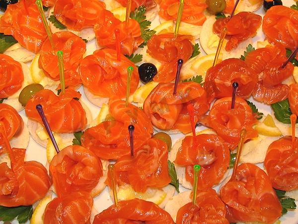 Canapes with smoked fish
