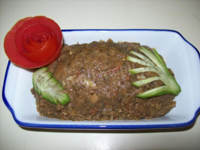 Baked eggplant caviar for winter