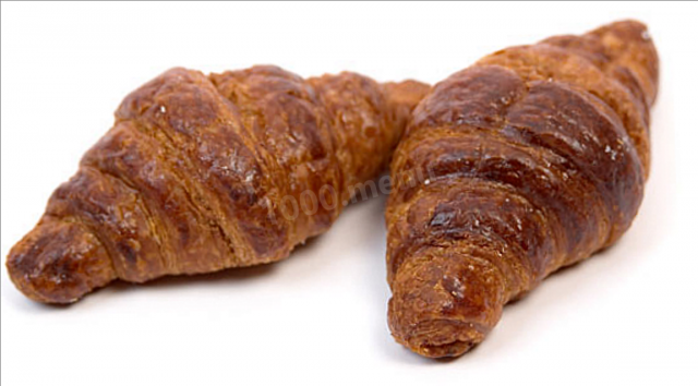 Croissants with chocolate made from yeast dough