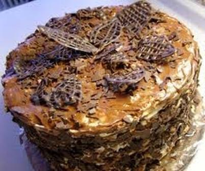 Original Kiev cake with nuts and candied fruits