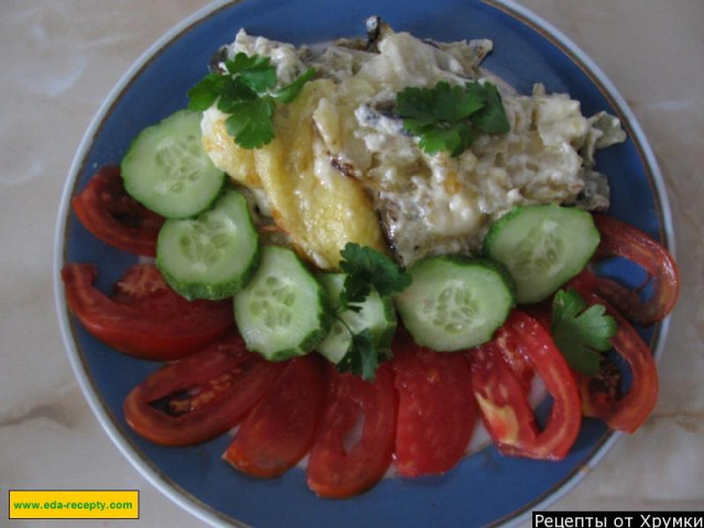 Potato casserole with mushrooms