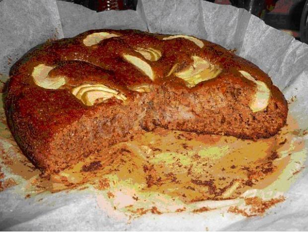 Honey cake with cinnamon, nuts and apples