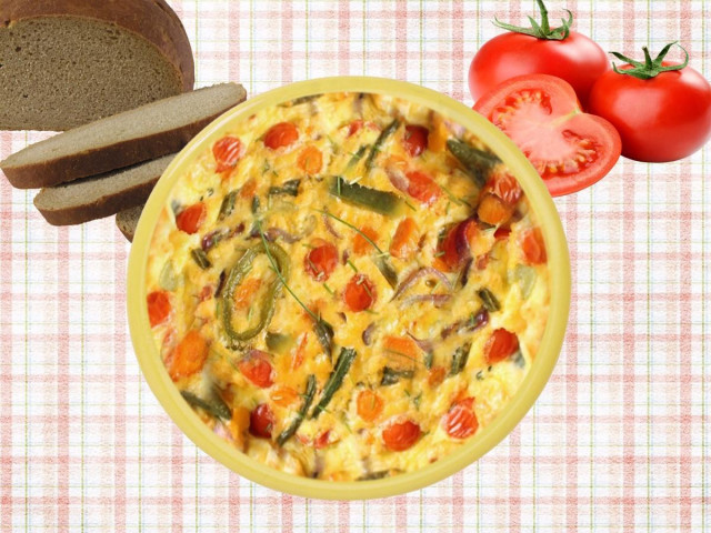 Steamed omelet with ham