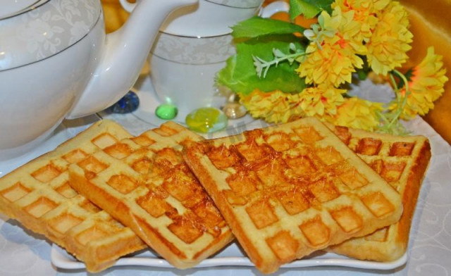 Croutons from bread in a waffle iron