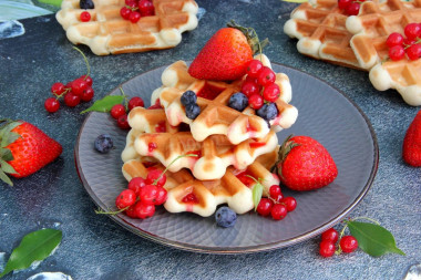 Viennese waffles in vegetable oil and water