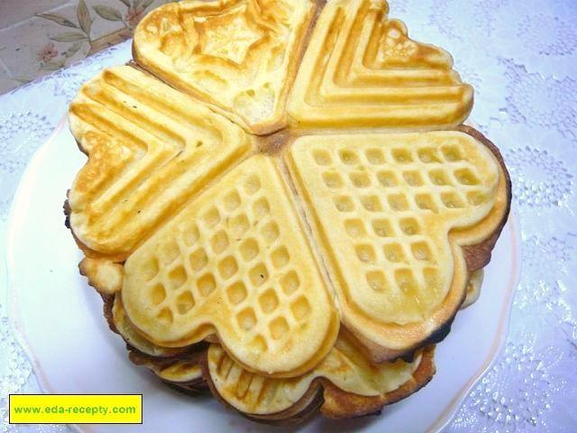 Homemade Viennese waffles with vanilla