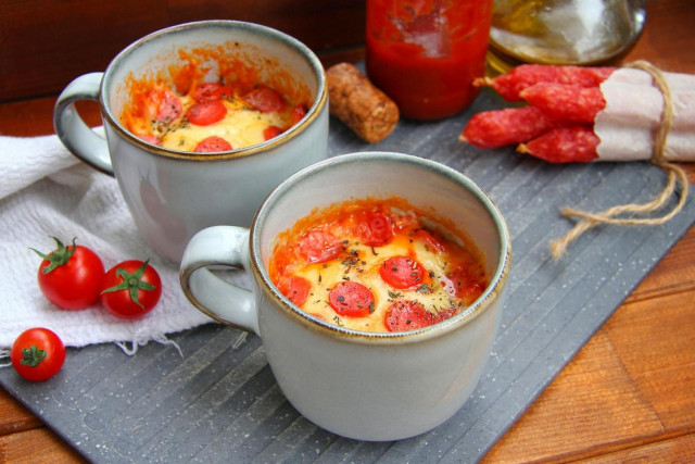 Pizza in a mug in the microwave