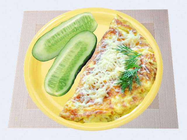 Omelet like in kindergarten with cheese in the microwave