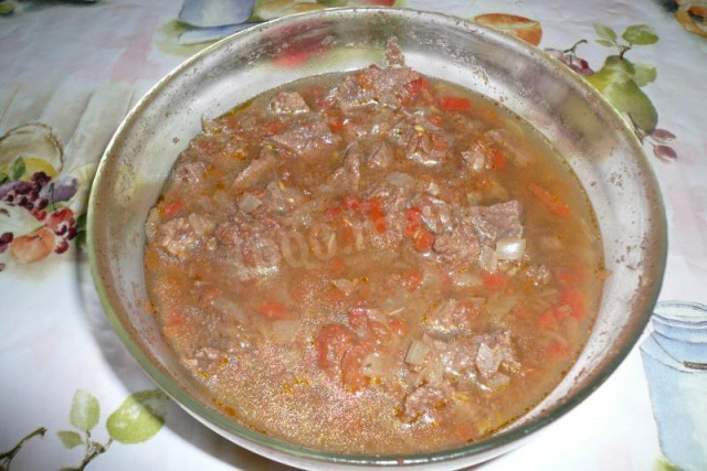 Hungarian goulash in the microwave
