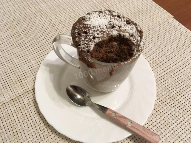 Chocolate cupcake in a mug in 3 minutes quick and easy