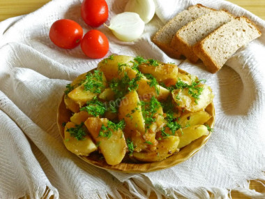 Rustic potatoes in a slow cooker