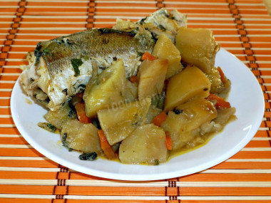 Fish and potatoes in a slow cooker