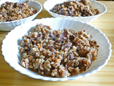 Buckwheat with liver in slow cooker