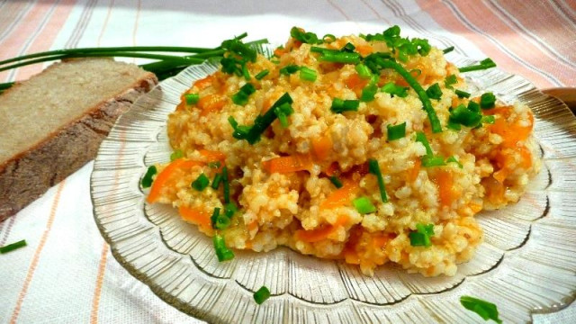 Lean millet porridge with carrots and onions in a slow cooker