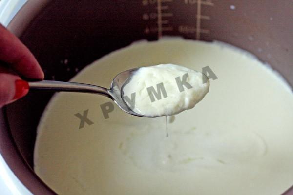 Homemade yogurt in a slow cooker