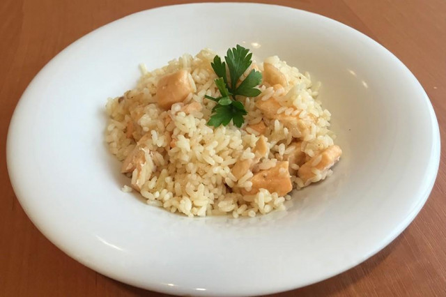 Salmon bellies with rice