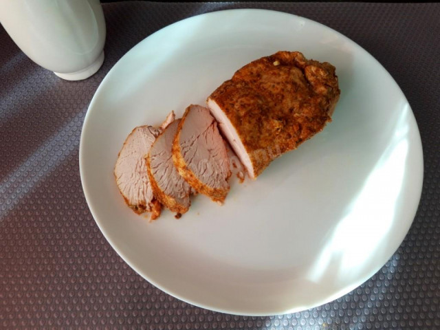 Turkey pork in foil in a slow cooker