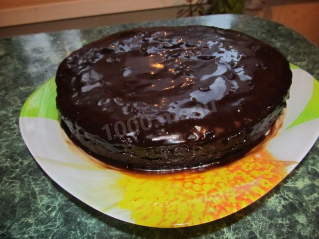 Condensed milk cake, chocolate and cocoa in a slow cooker