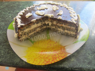 Cake with poppy seeds and coconut chips