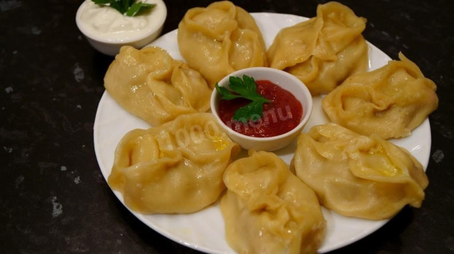 Manti with minced beef and mutton