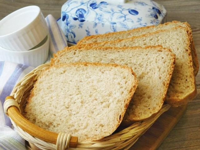 Delicious grey bread in a bread maker