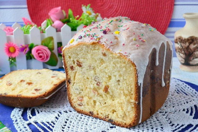 Cake in a bread maker with dry yeast