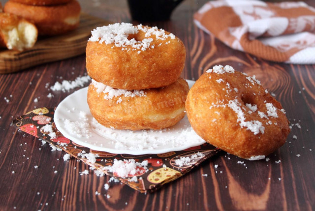 Sweet fried donuts in butter
